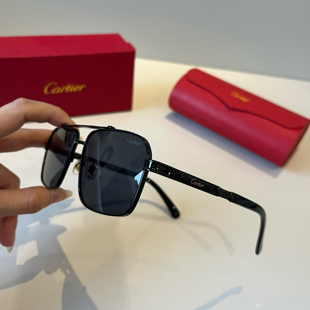 Cartier Lightweight Metal Rimless Black Lens Sunglasses for Men & Wom - 372181 - detail image 4