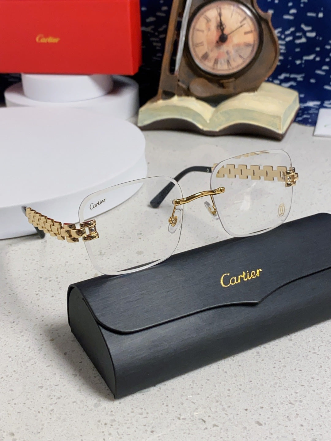 Cartier Lightweight Rimless Silver Lens Sunglasses for Men & Women - 415880 - detail image 9