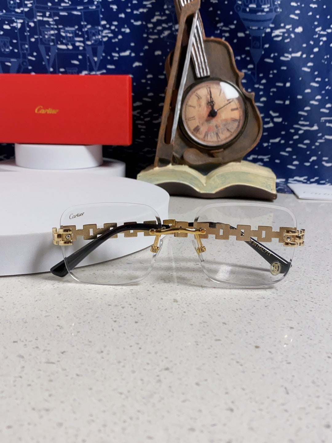 Cartier Lightweight Rimless Silver Lens Sunglasses for Men & Women - 493654 - detail image 8