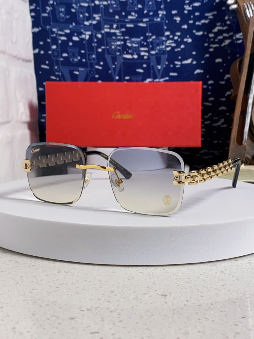Cartier Lightweight Rimless Silver Lens Sunglasses for Men & Women - 415882