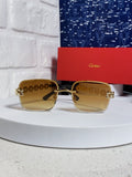 Cartier Lightweight Rimless Orange Lens Sunglasses for Men & Women - 415883