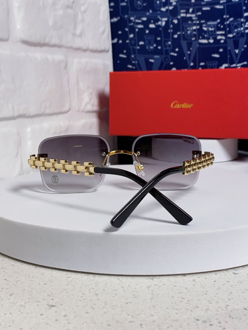 Cartier Lightweight Rimless Silver Lens Sunglasses for Men & Women - 415884 - detail image 3