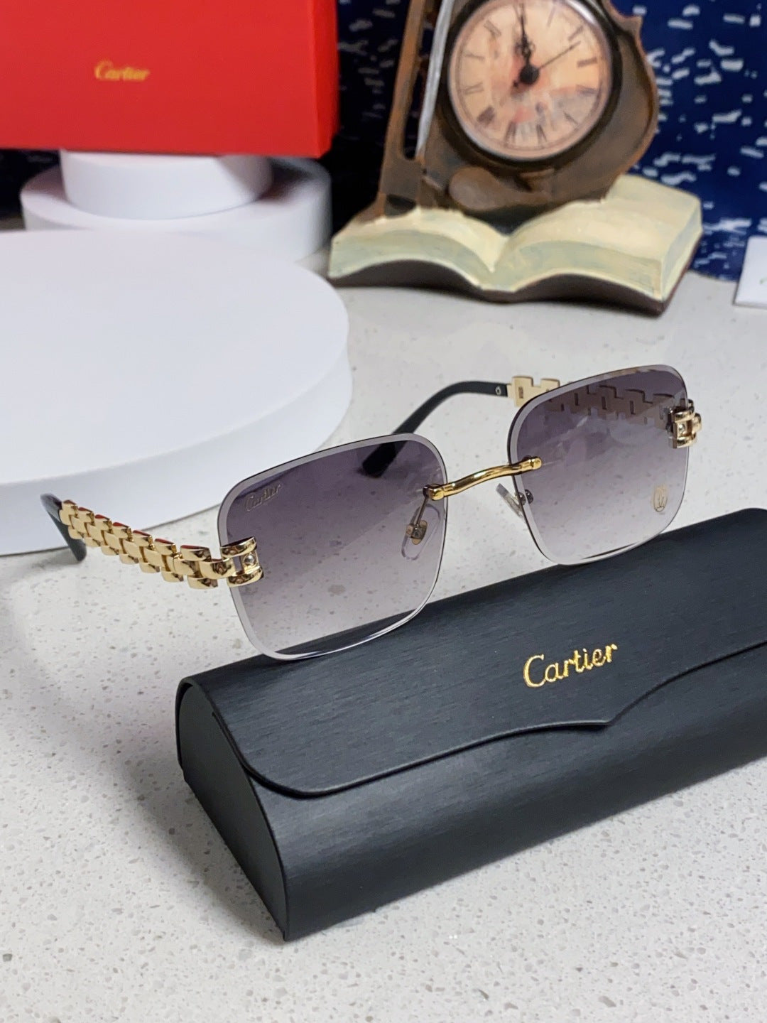 Cartier Lightweight Rimless Silver Lens Sunglasses for Men & Women - 415884 - detail image 10
