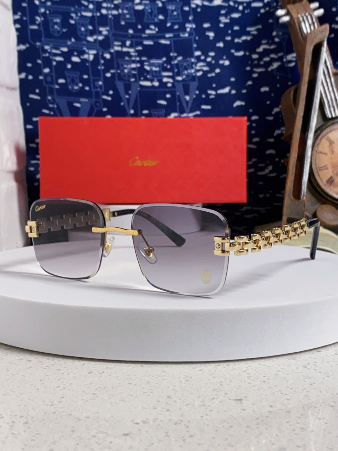 Cartier Lightweight Rimless Silver Lens Sunglasses for Men & Women - 415884
