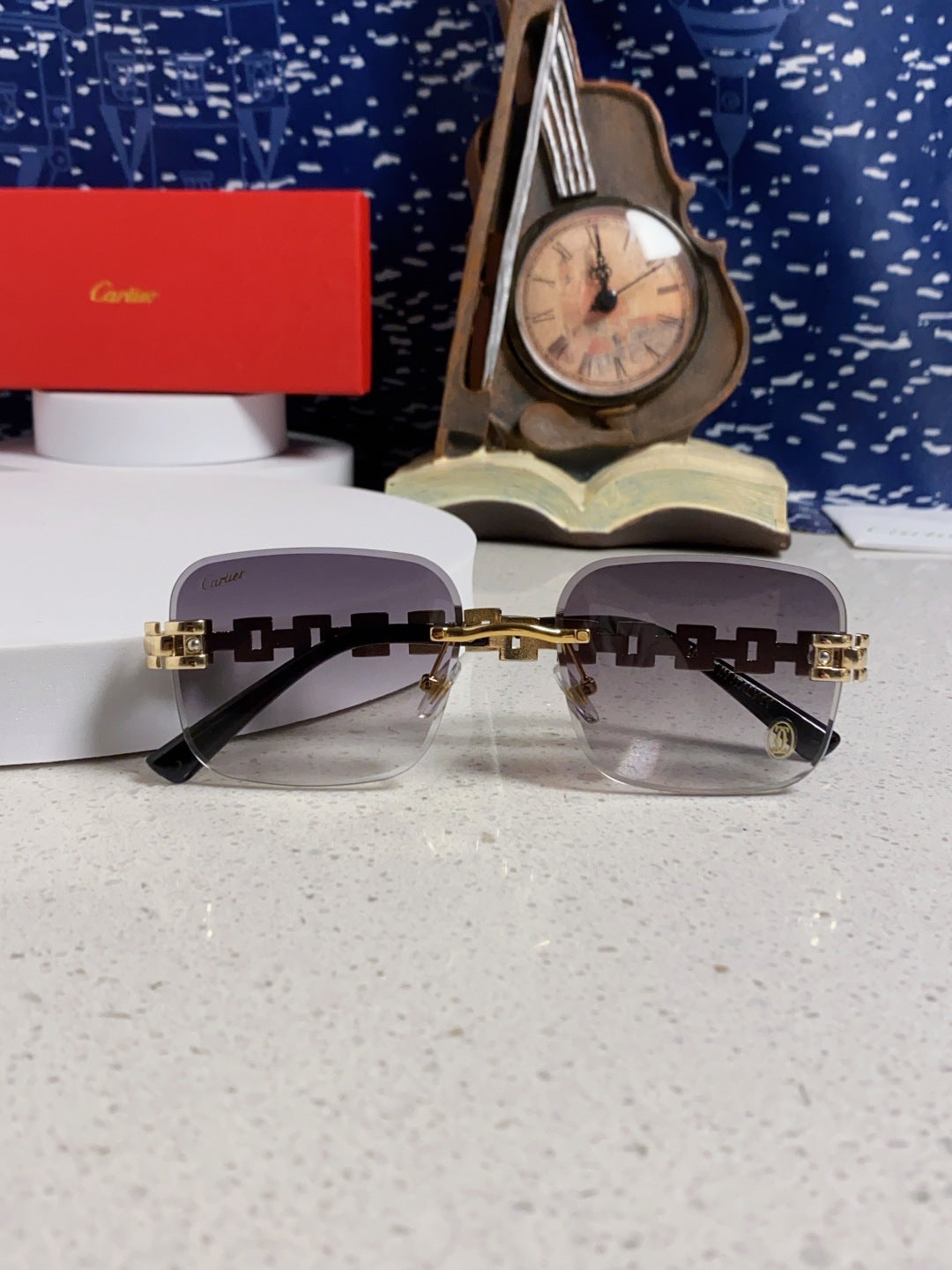 Cartier Lightweight Rimless Silver Lens Sunglasses for Men & Women - 415884 - detail image 9