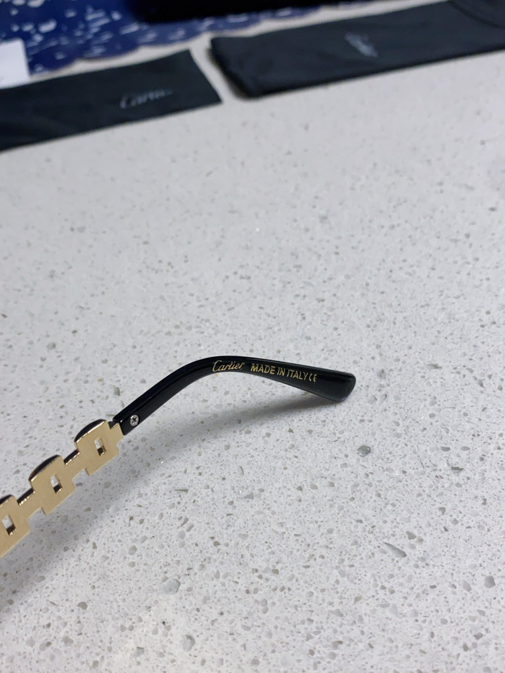 Cartier Lightweight Rimless Blue Lens Sunglasses for Men & Women - 415885 - detail image 8