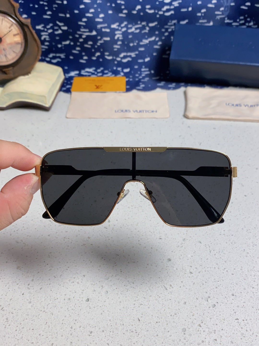 Louis Vuitton Square Black Lens Sunglasses for Men & Women - detail image 4