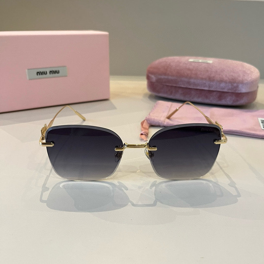 Miu Miu Lightweight Rimless Silver Lens Sunglasses for Women - 372413 - detail image 2