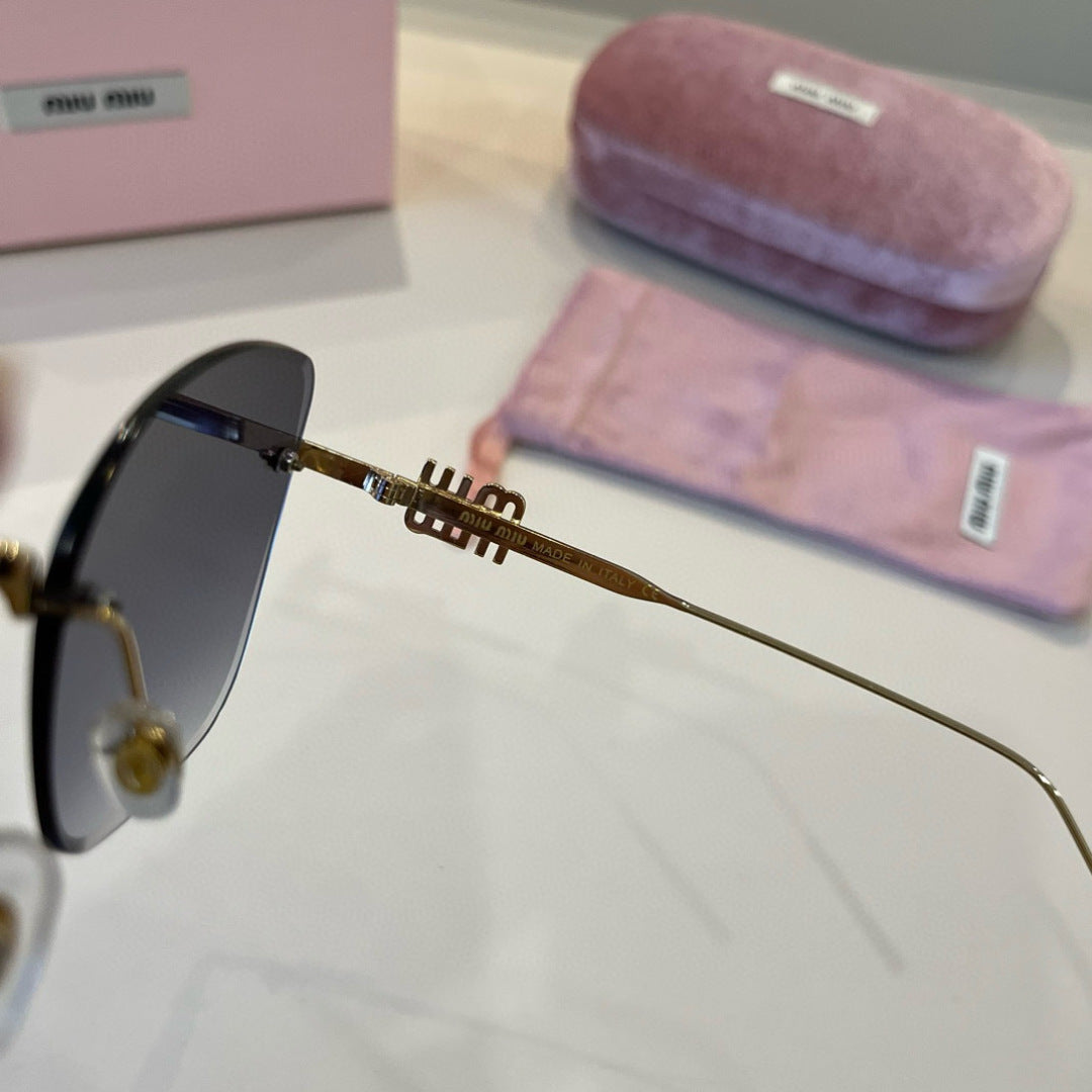 Miu Miu Lightweight Rimless Silver Lens Sunglasses for Women - 487706 - detail image 9