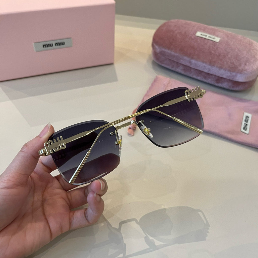 Miu Miu Lightweight Rimless Silver Lens Sunglasses for Women - 487706 - detail image 7