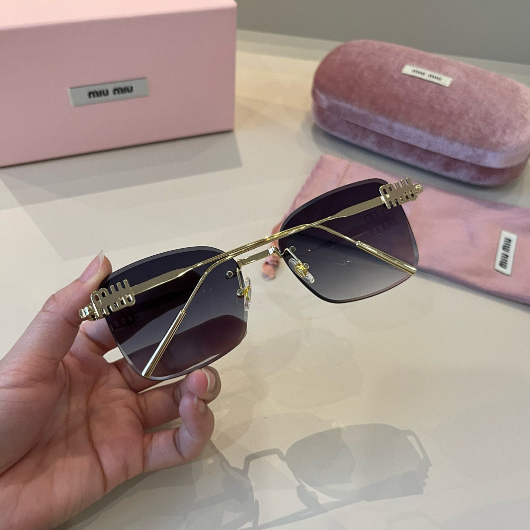 Miu Miu Lightweight Rimless Silver Lens Sunglasses for Women - 372413 - detail image 7