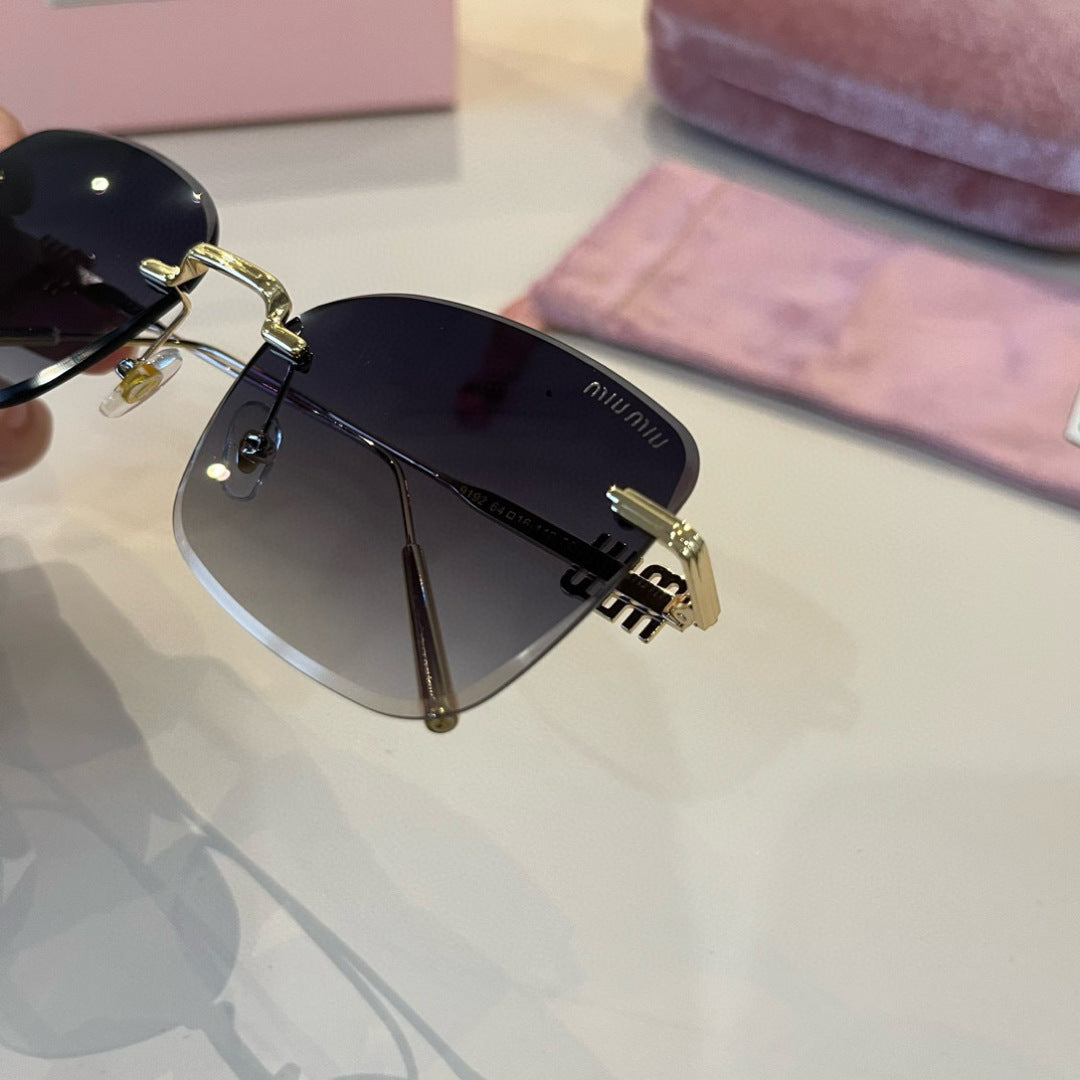 Miu Miu Lightweight Rimless Silver Lens Sunglasses for Women - 372413 - detail image 6