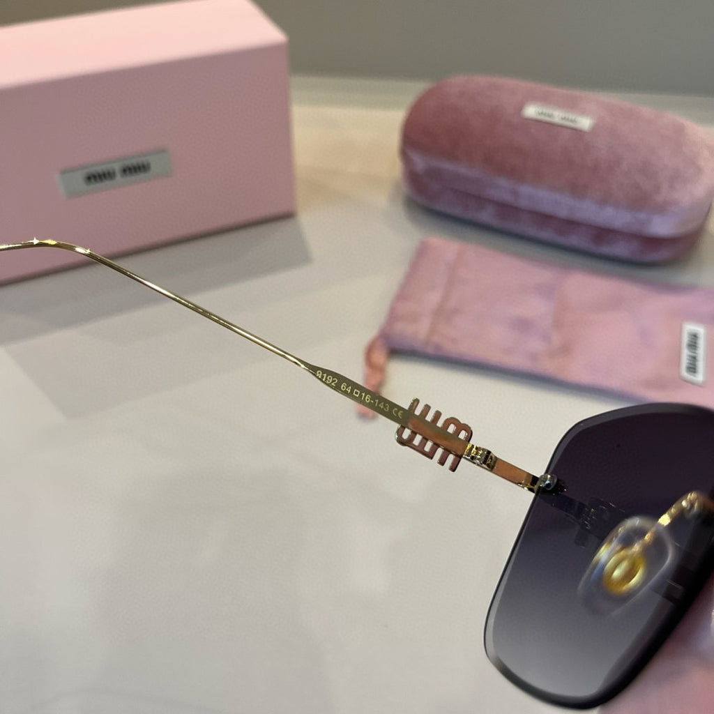 Miu Miu Lightweight Rimless Silver Lens Sunglasses for Women - 487706 - detail image 10