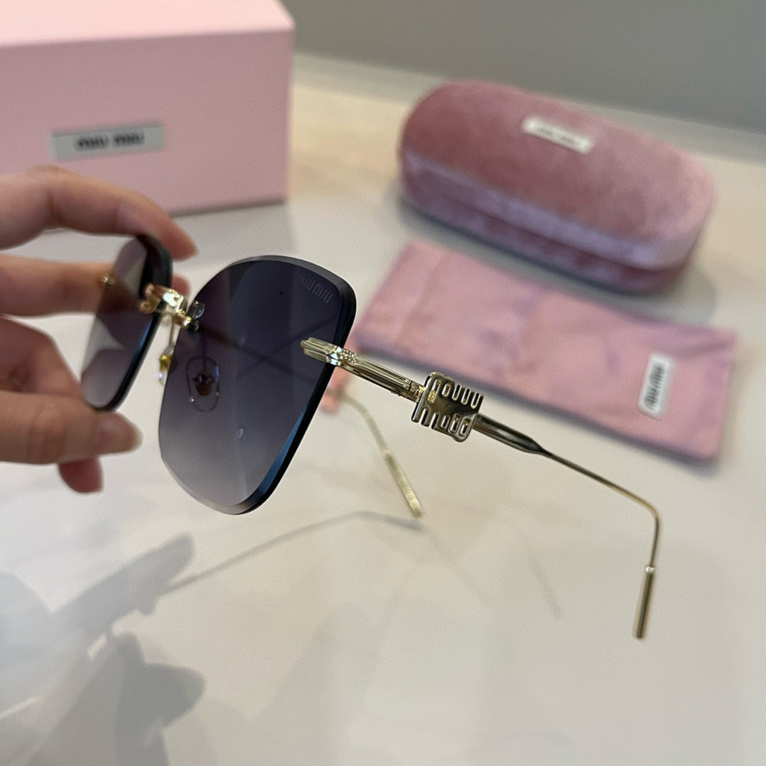Miu Miu Lightweight Rimless Silver Lens Sunglasses for Women - 372413 - detail image 4