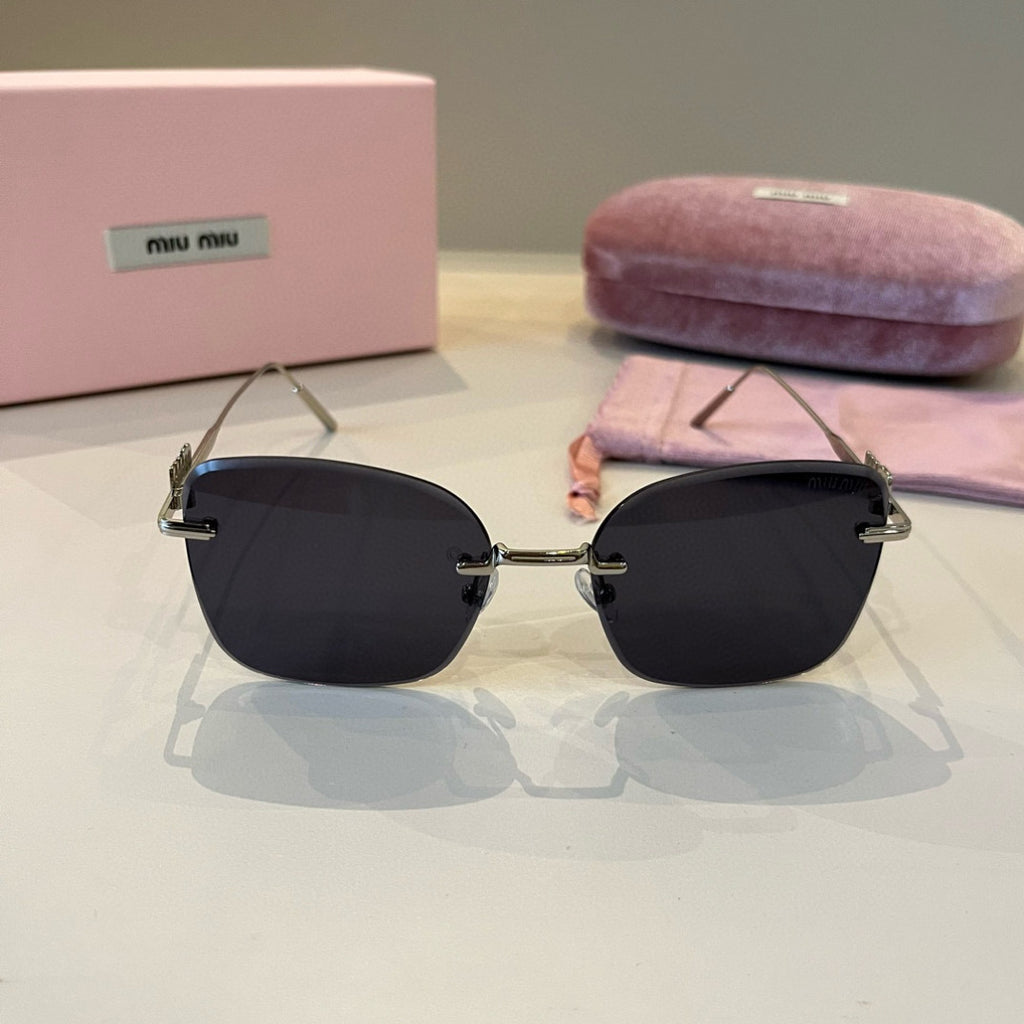 Miu Miu Lightweight Rimless Silver Lens Sunglasses for Women - 372414 - detail image 2