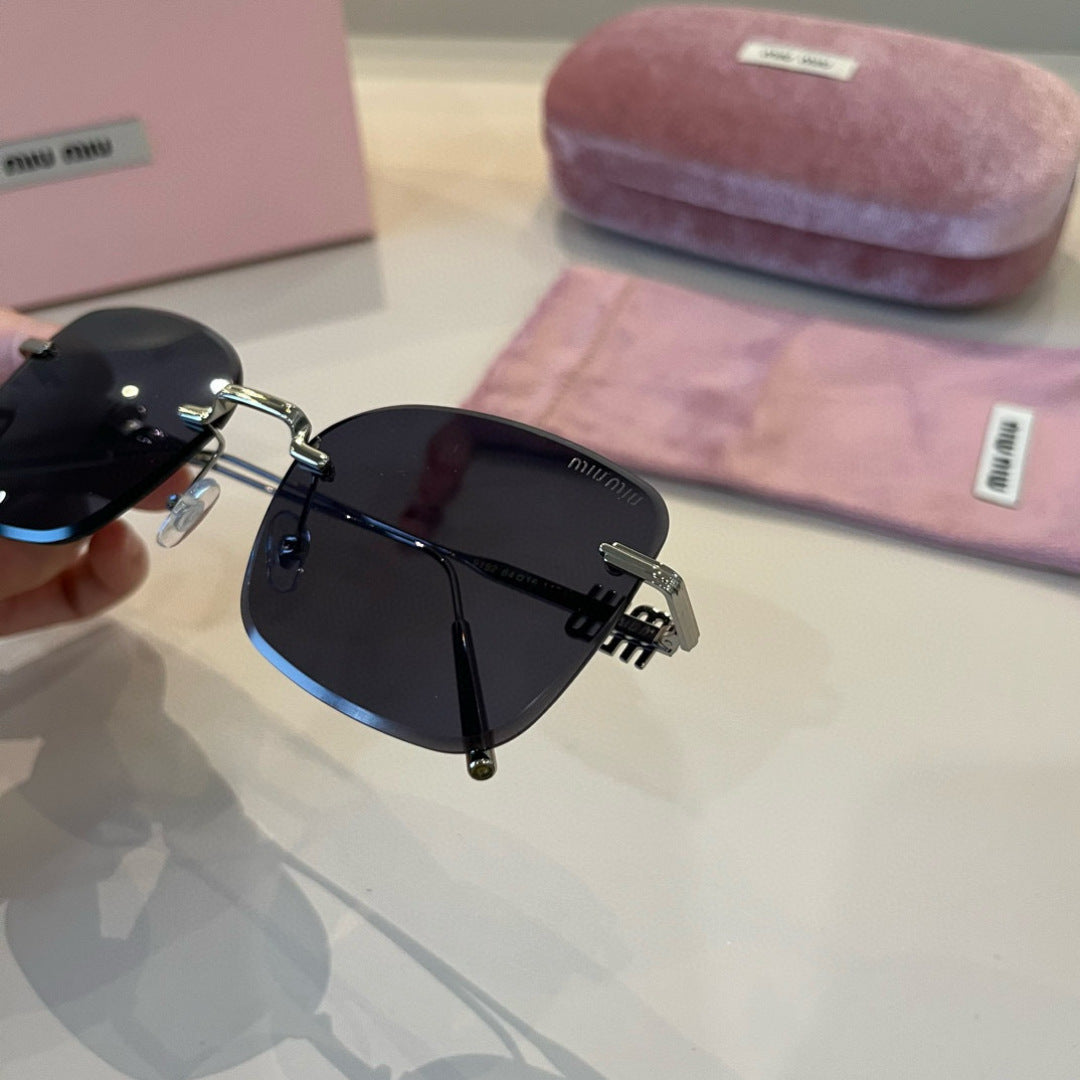Miu Miu Lightweight Rimless Silver Lens Sunglasses for Women - detail image 7