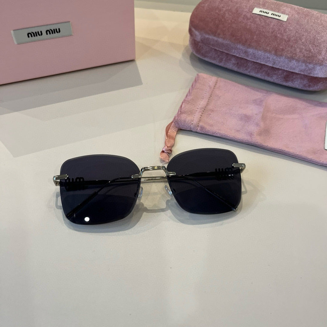 Miu Miu Lightweight Rimless Silver Lens Sunglasses for Women - 372414 - detail image 5
