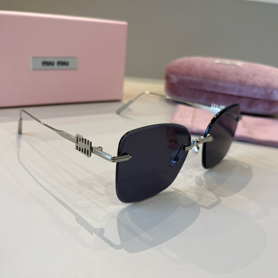 Miu Miu Lightweight Rimless Silver Lens Sunglasses for Women - 372414