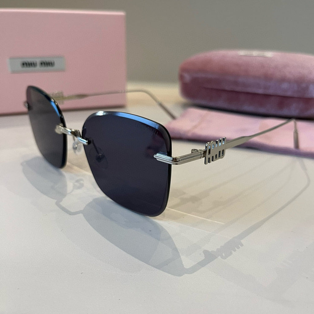 Miu Miu Lightweight Rimless Silver Lens Sunglasses for Women - 372414 - detail image 3