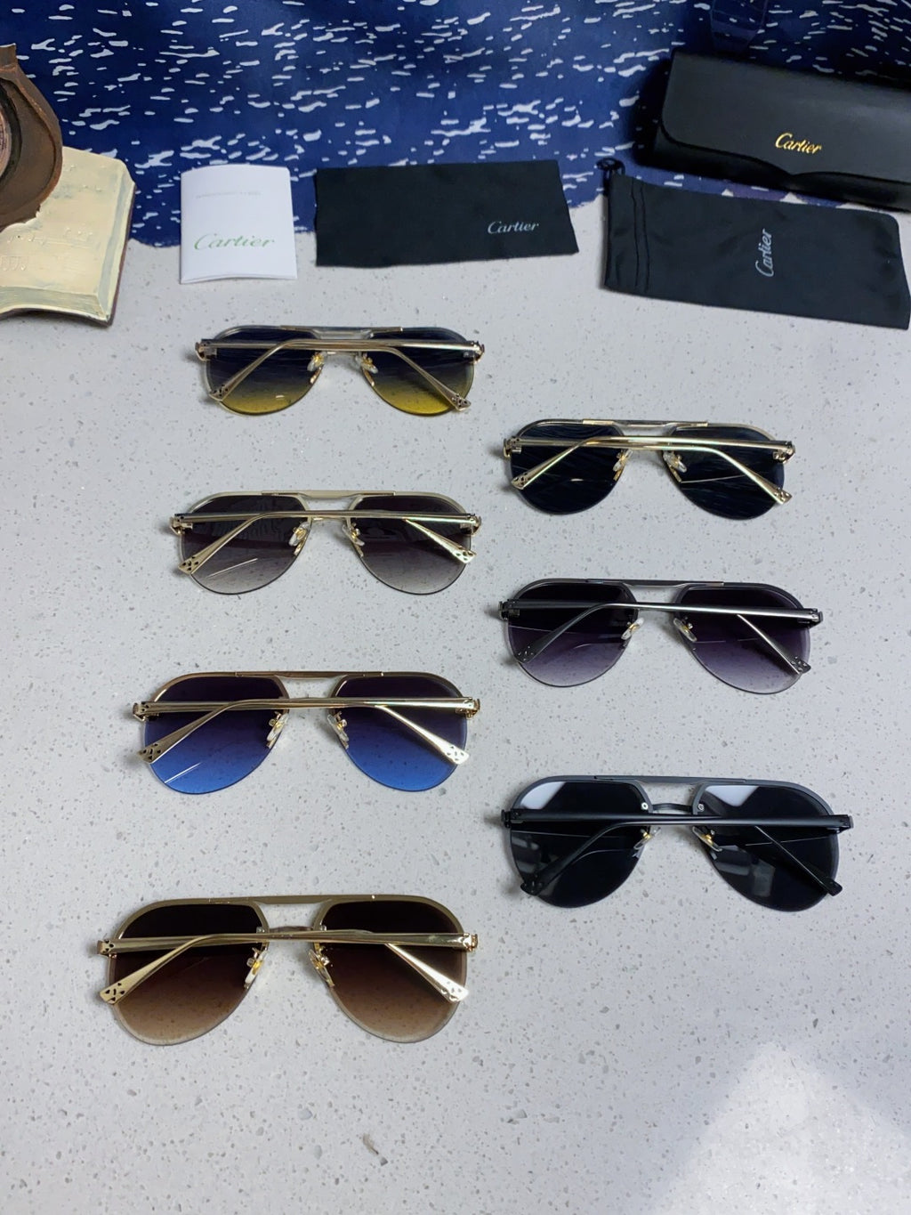Cartier Metal Round Silver Lens Sunglasses for Men & Women - 358539 - detail image 11