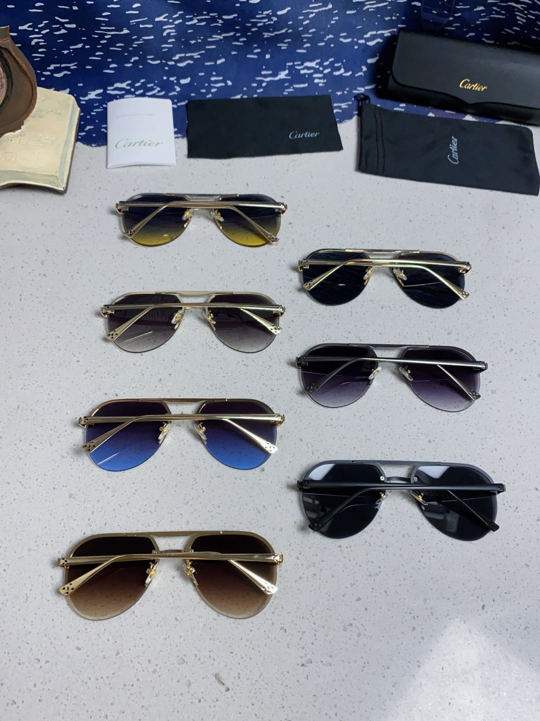 Cartier Metal Round Silver Lens Sunglasses for Men & Women - 358539 - detail image 11
