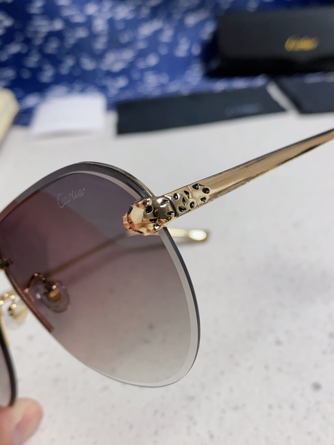 Cartier Metal Round Silver Lens Sunglasses for Men & Women - 358535 - detail image 7