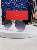 Cartier Metal Round Silver Lens Sunglasses for Men & Women - 358539
