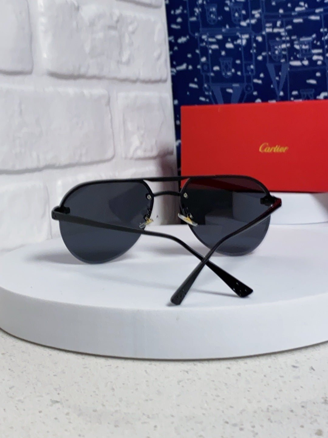 Cartier Metal Round Black Lens Sunglasses for Men & Women - detail image 3