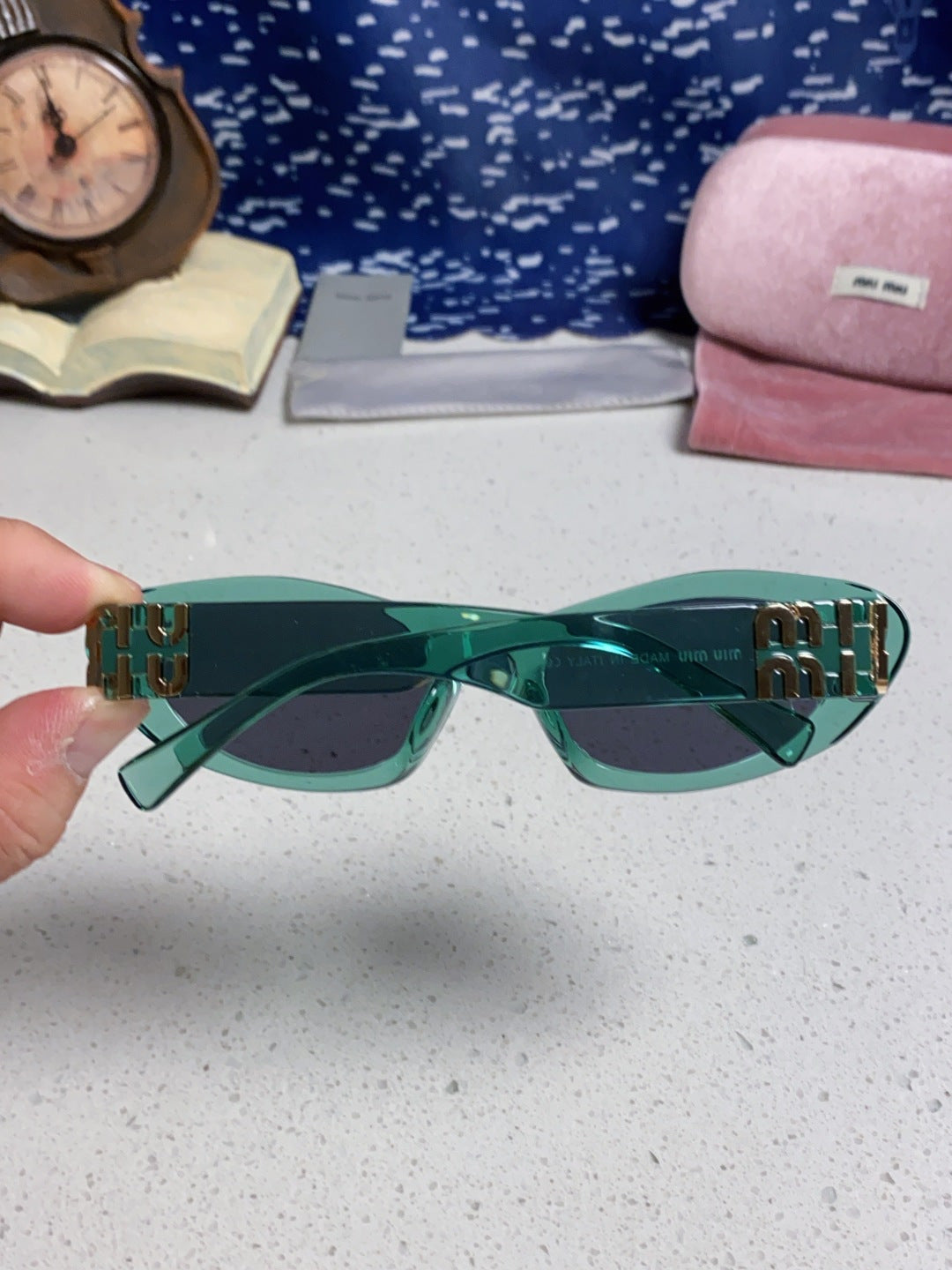 Miu Miu Cat-Eye Blue Lens Sunglasses for Men & Women - 358707 - detail image 5