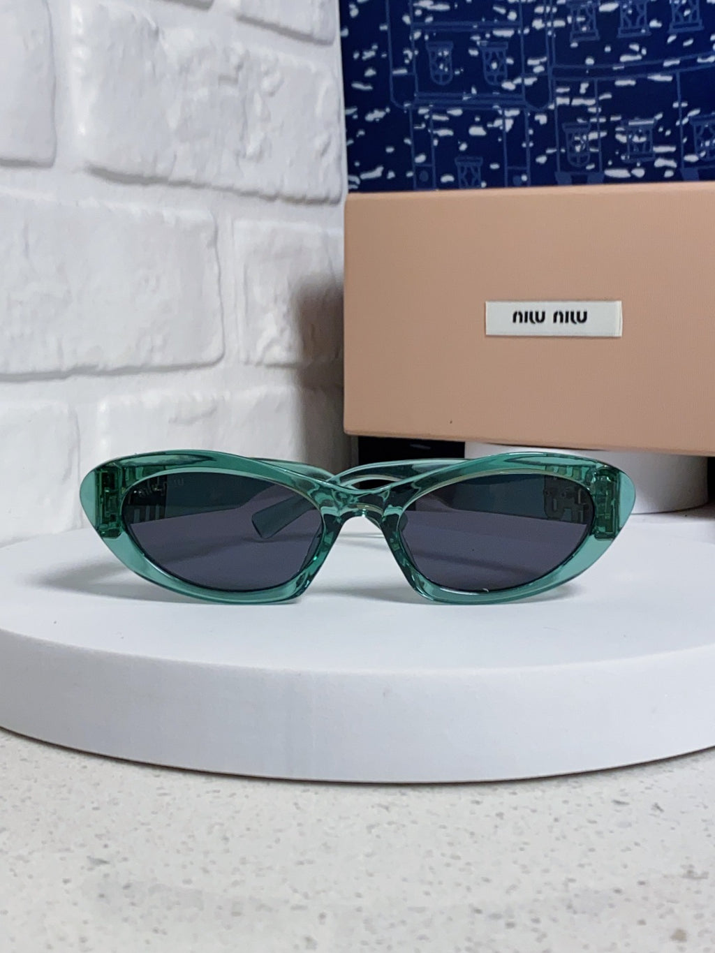 Miu Miu Cat-Eye Blue Lens Sunglasses for Men & Women - detail image 2