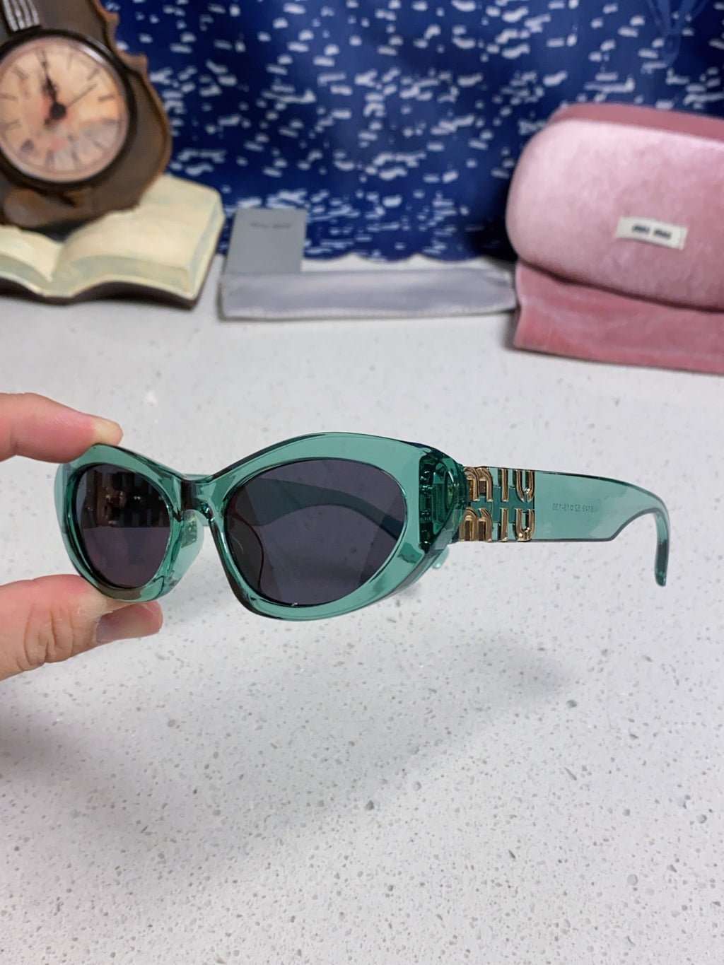 Miu Miu Cat-Eye Blue Lens Sunglasses for Men & Women - 358707 - detail image 6