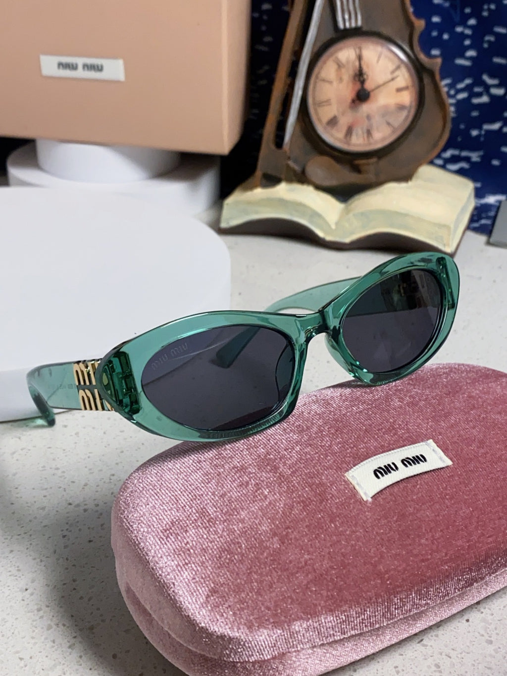 Miu Miu Cat-Eye Blue Lens Sunglasses for Men & Women - detail image 10