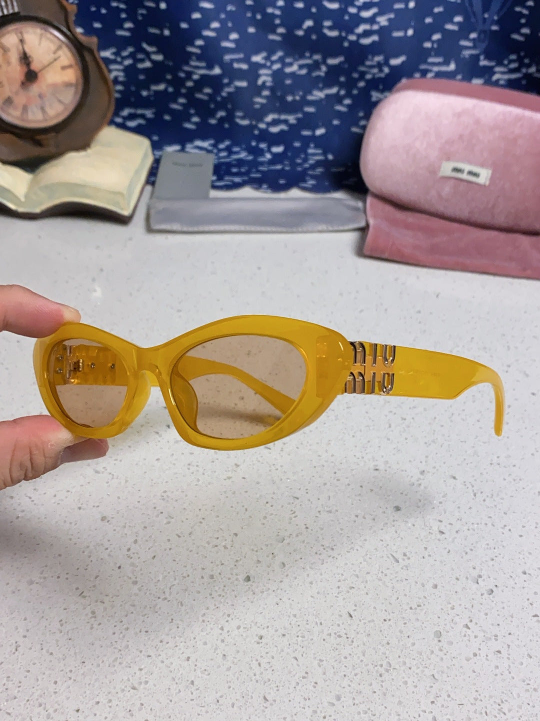Miu Miu Cat-Eye Orange Lens Sunglasses for Men & Women - 358708 - detail image 6