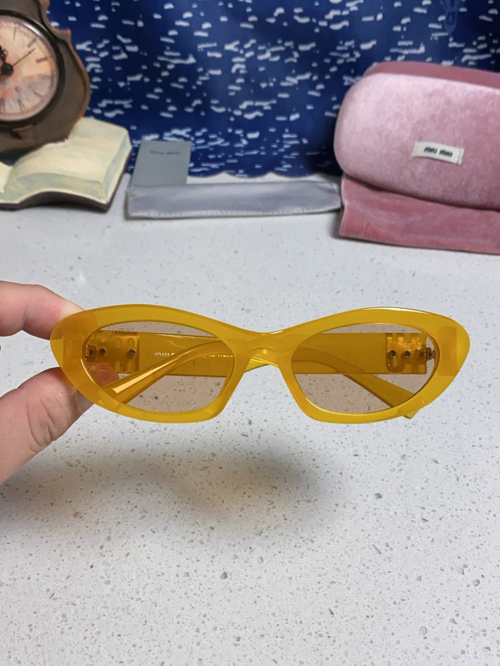 Miu Miu Cat-Eye Orange Lens Sunglasses for Men & Women - 358708 - detail image 4