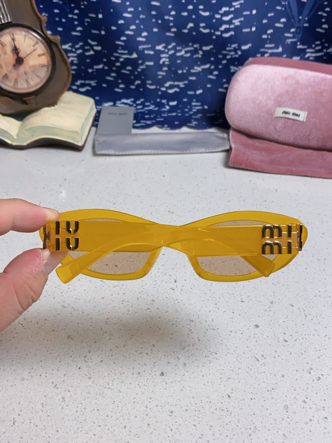 Miu Miu Cat-Eye Orange Lens Sunglasses for Men & Women - 358708 - detail image 5