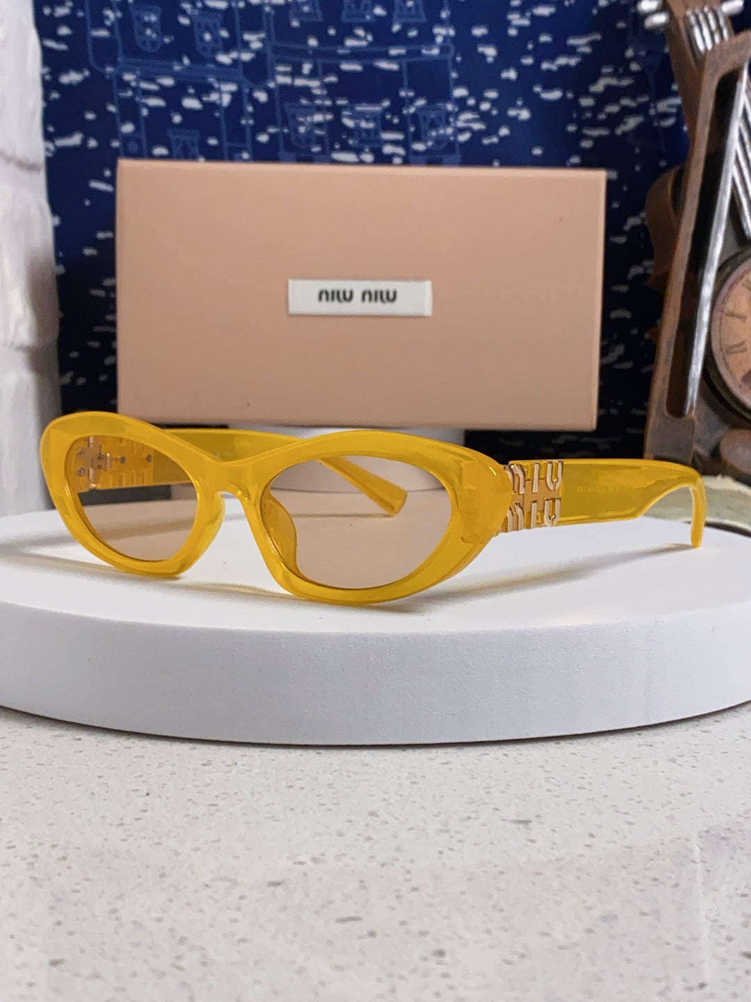 Miu Miu Cat-Eye Orange Lens Sunglasses for Men & Women - 358708