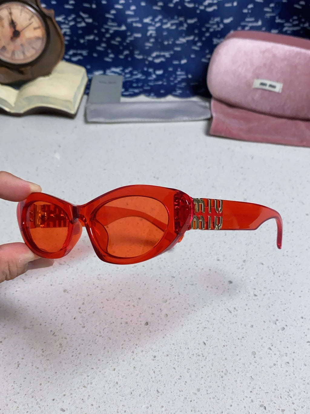 Miu Miu Cat-Eye Red Lens Sunglasses for Men & Women - 358709 - detail image 6