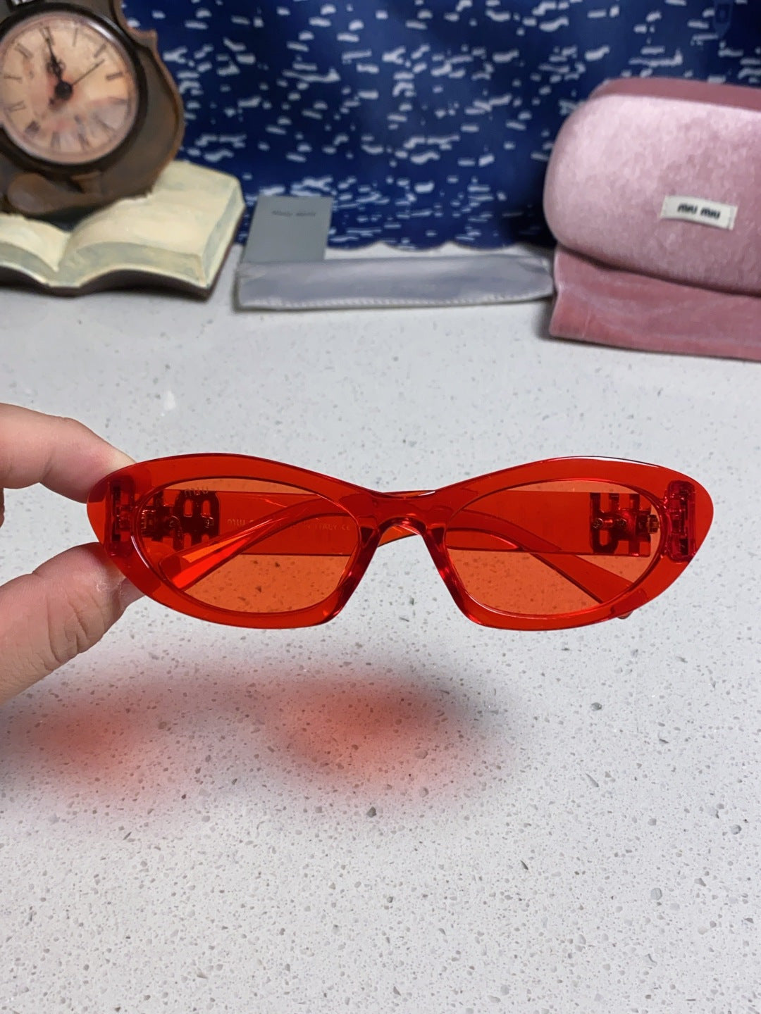 Miu Miu Cat-Eye Red Lens Sunglasses for Men & Women - detail image 4