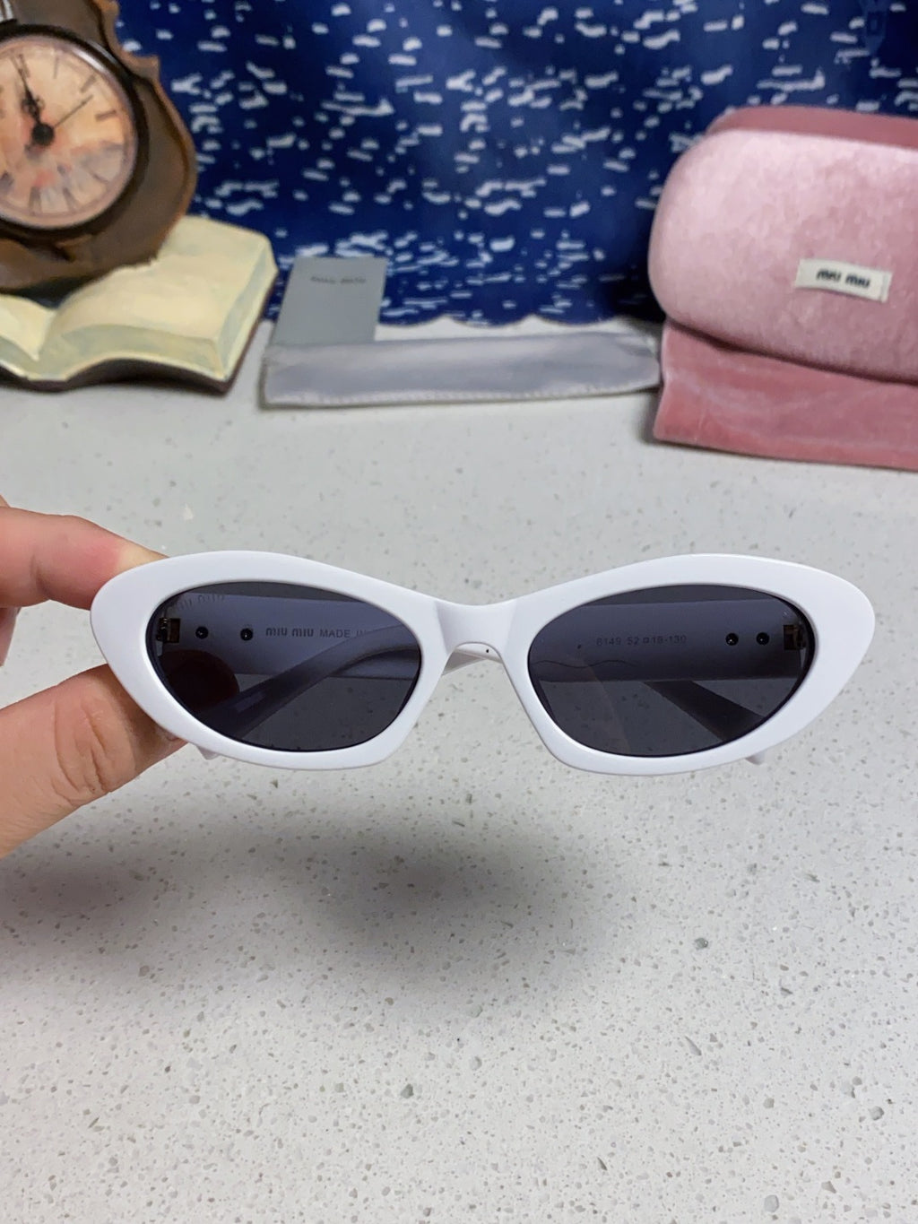 Miu Miu Cat-Eye Silver Lens Sunglasses for Men & Women - 358703 - detail image 4
