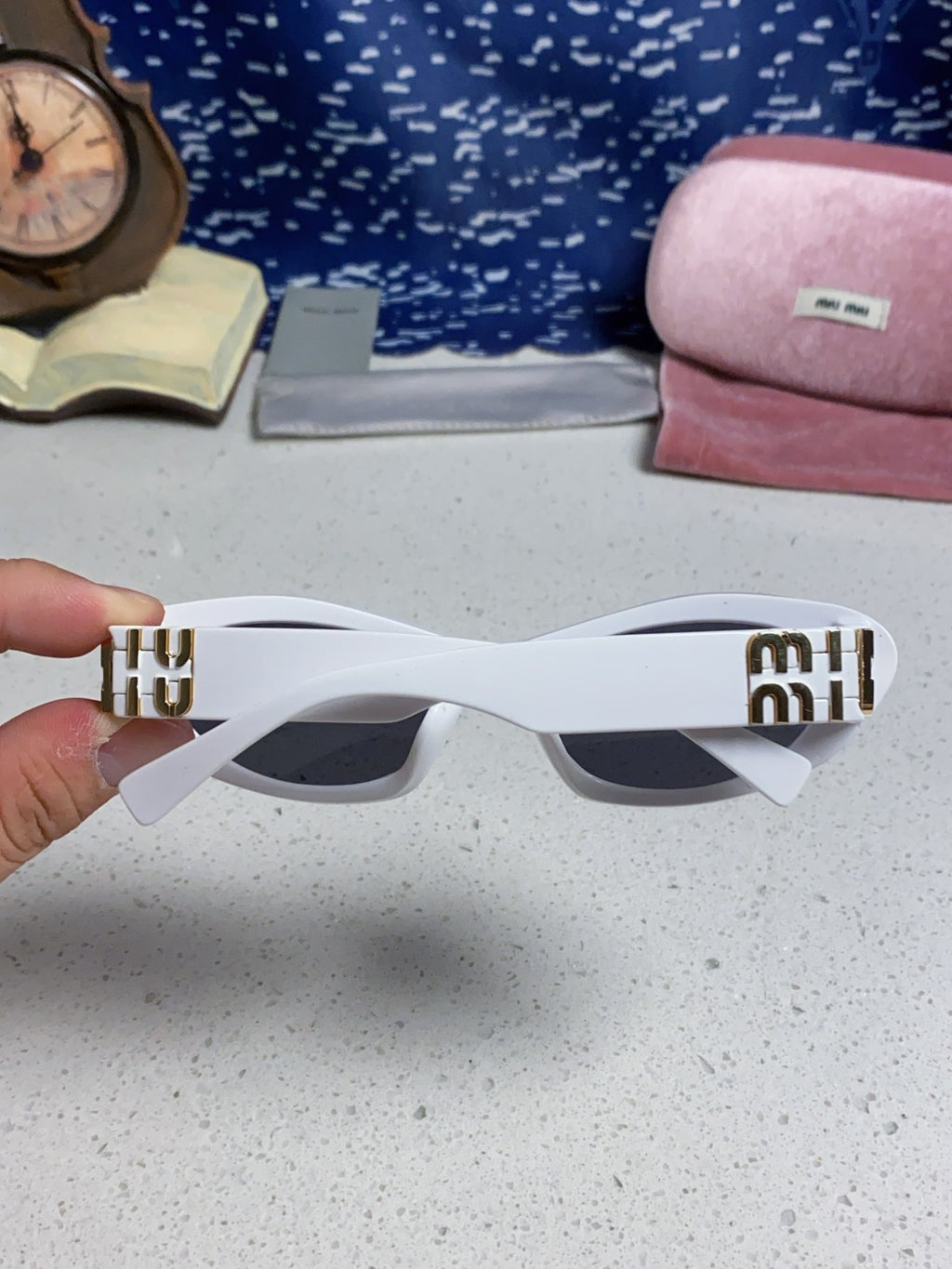 Miu Miu Cat-Eye Silver Lens Sunglasses for Men & Women - 358703 - detail image 5