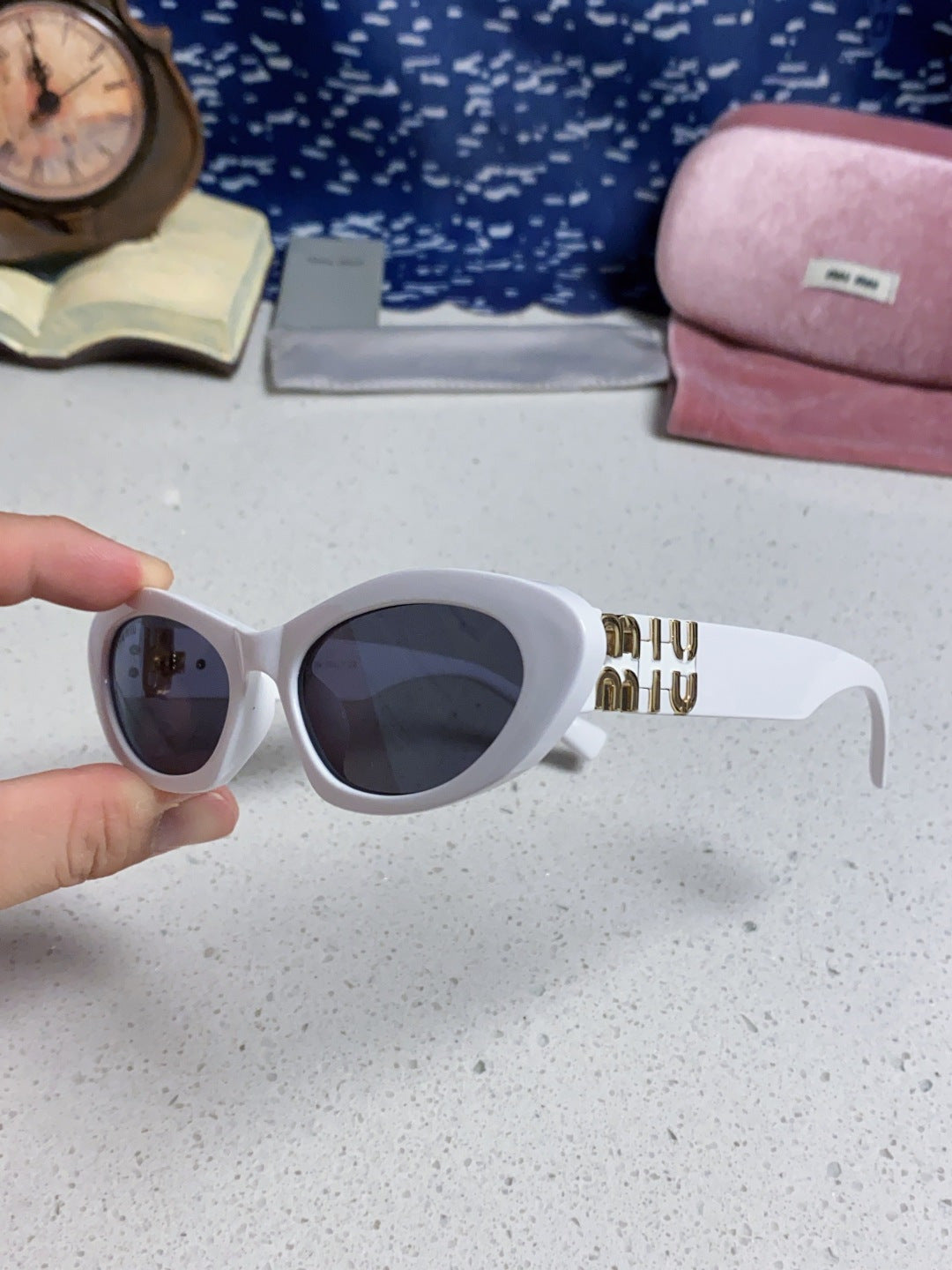 Miu Miu Cat-Eye Silver Lens Sunglasses for Men & Women - 358703 - detail image 6