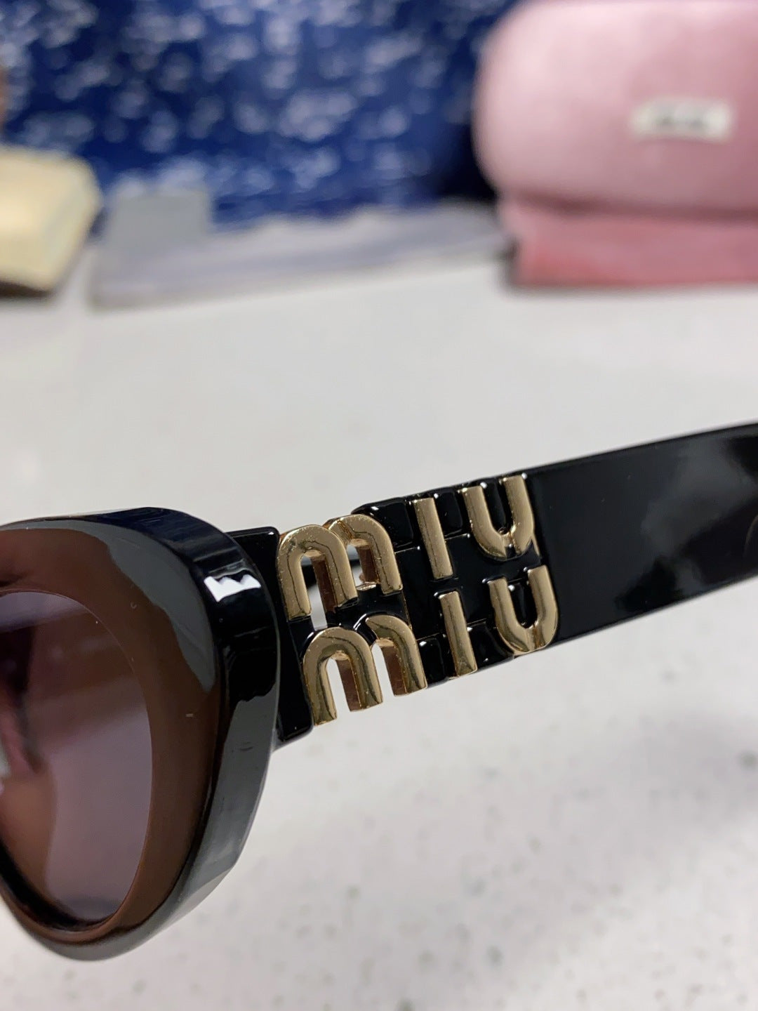 Miu Miu Cat-Eye Black Lens Sunglasses for Men & Women - 358705 - detail image 7