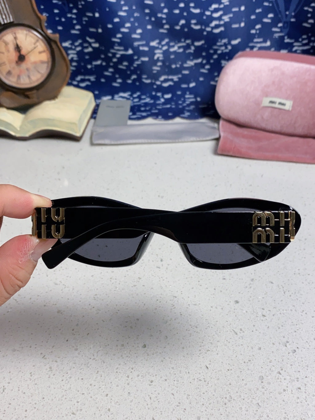Miu Miu Cat-Eye Black Lens Sunglasses for Men & Women - 358705 - detail image 5