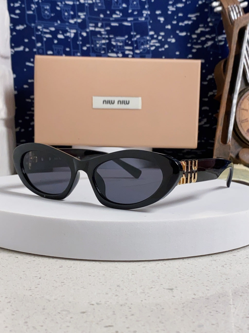 Miu Miu Cat-Eye Black Lens Sunglasses for Men & Women - 358705