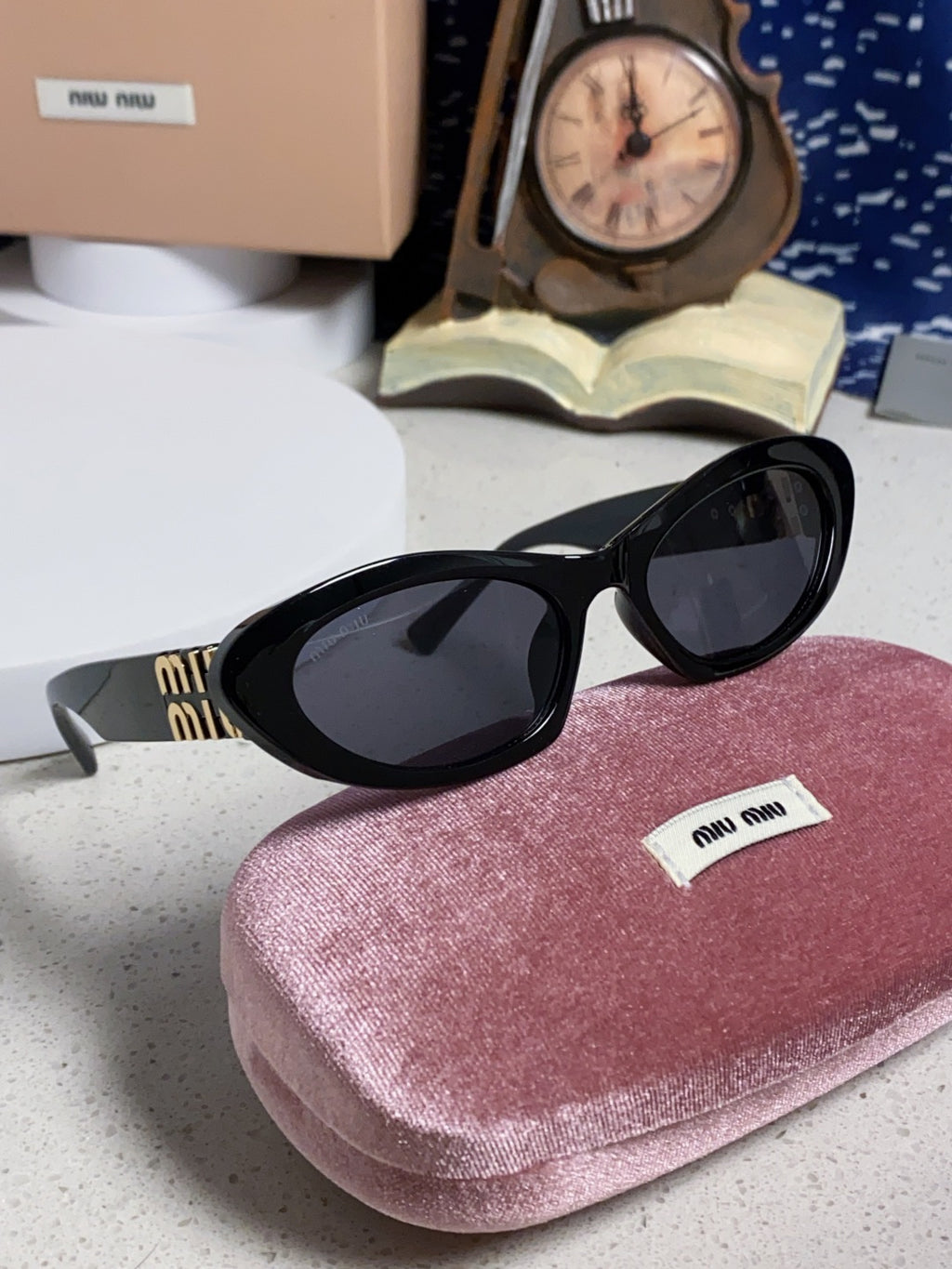 Miu Miu Cat-Eye Black Lens Sunglasses for Men & Women - 358705 - detail image 10