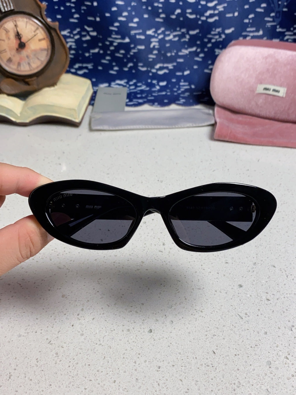 Miu Miu Cat-Eye Black Lens Sunglasses for Men & Women - 358705 - detail image 4