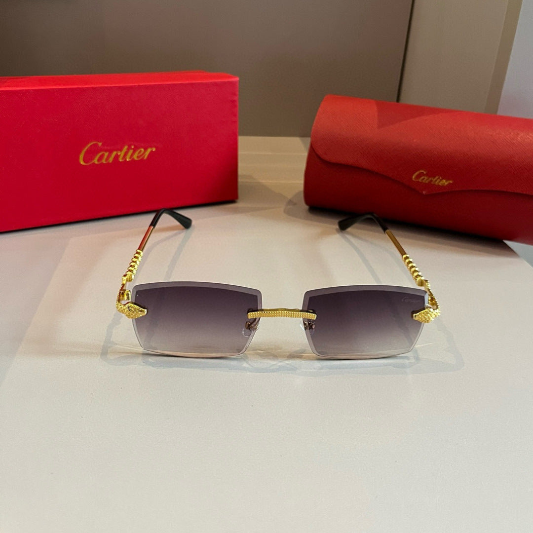 Cartier Lightweight Metal Rimless Silver Lens Sunglasses for Men & Wo - 935078 - detail image 2