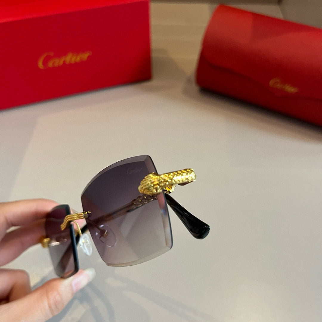 Cartier Lightweight Metal Rimless Silver Lens Sunglasses for Men & Wo - 935078 - detail image 6