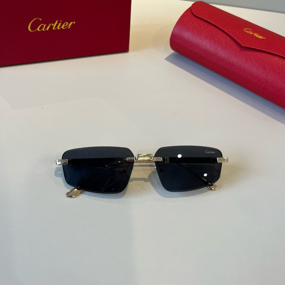 Cartier Lightweight Metal Rimless Silver Lens Sunglasses for Men & Wo - 935089 - detail image 9