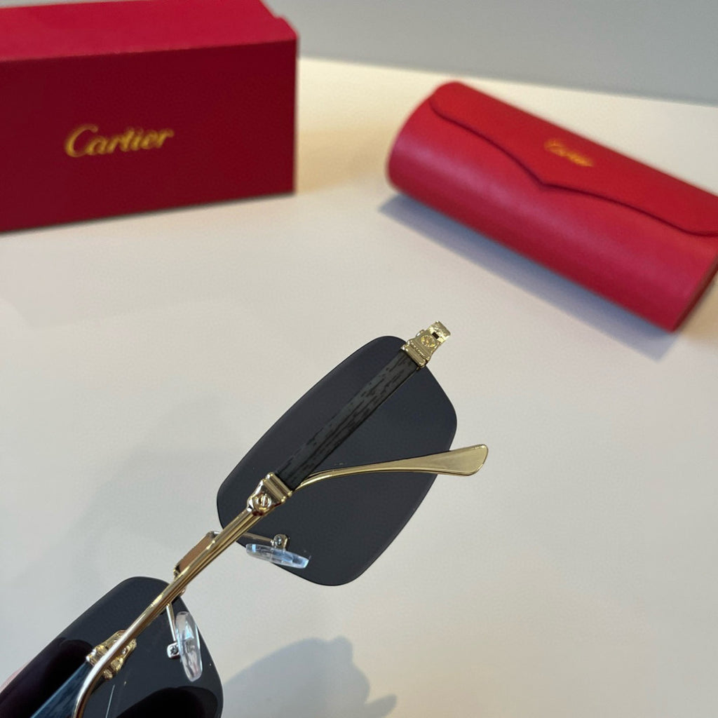 Cartier Lightweight Metal Rimless Silver Lens Sunglasses for Men & Wo - 935089 - detail image 6